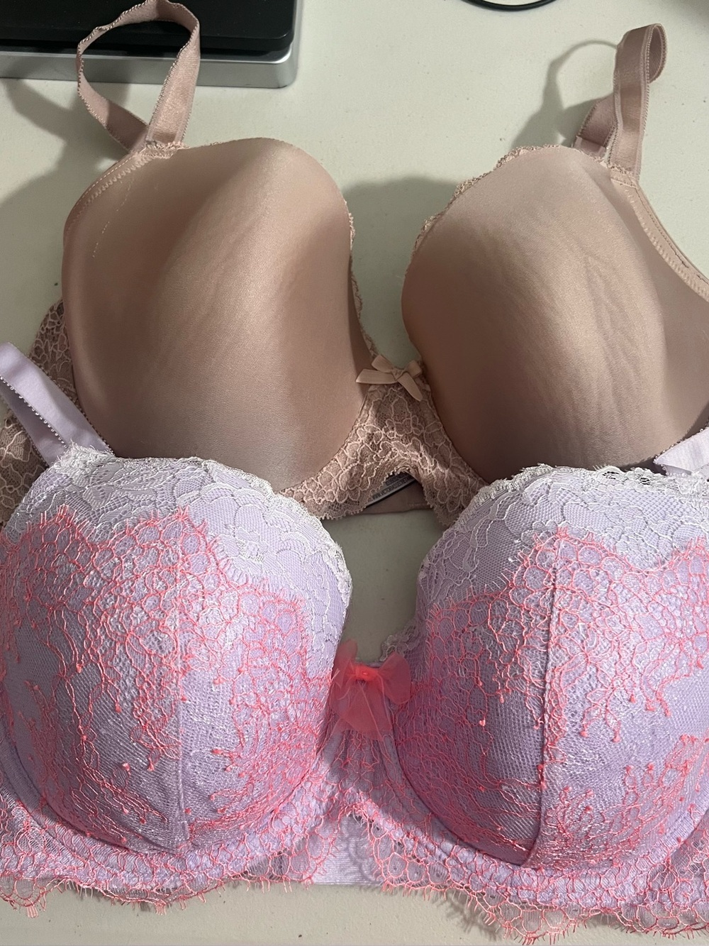 Victoria's Secret Lace & T-Shirt Boost Bra Duo - Light Pink & Nude